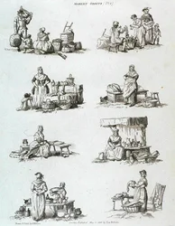 Market Groups, de Microcosm, Vol.II, gravado por J. Hill, c.1806